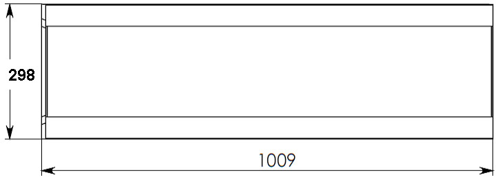 Чертеж лотка СО-200 H295 со стенкой 47 мм, вид сверху