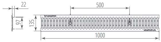 Решетка водоприемная из нержавеющей стали DN100