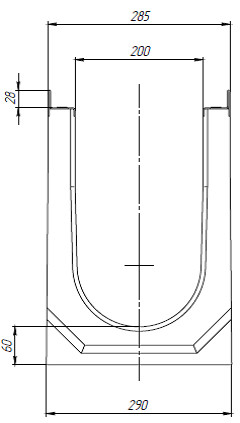 Чертеж лотка BetoMax DN200 H435