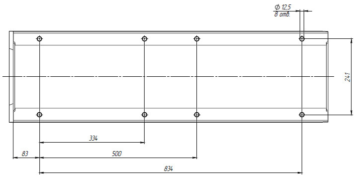 Схема бетонного лотка BetoMax DN200 H435, вид сверху