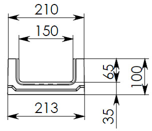 Чертеж лотка BGF DN200 H100