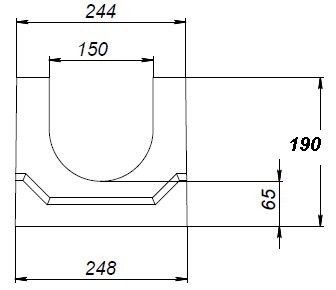 Чертеж бетонного лотка BGU СО-150 № -10-0