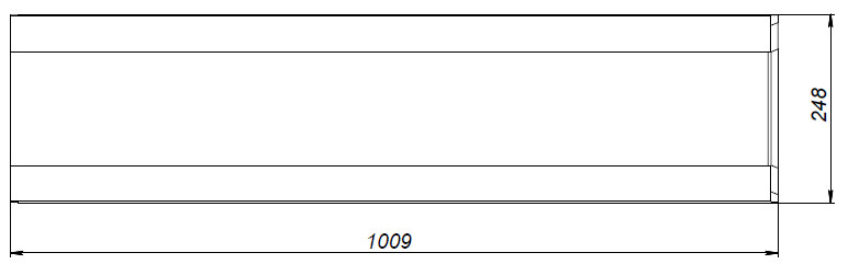 Чертеж бетонного лотка BGU DN150 № -10-0, вид сверху