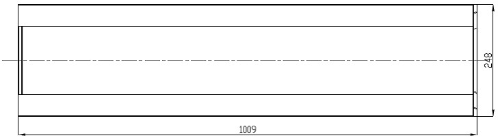 Чертеж бетонного лотка BGU DN150 H240 № 0, вид сверху