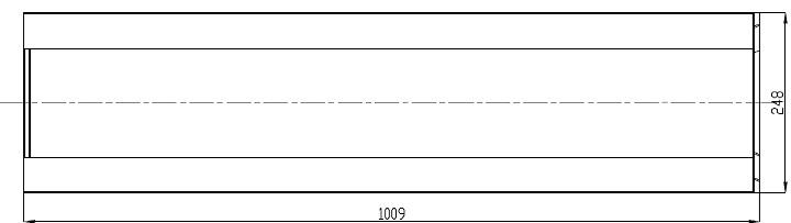 Чертеж лотка из бетона DN150 H315 со стенкой 47 мм, вид сверху