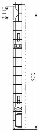 Чертеж 3: Комплект: Лоток водоотводный Super ЛВ -10.14,5.10 – пластиковый c решеткой чугунной кл. E (D)