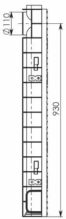 Чертеж 3: Комплект: Лоток водоотводный Super ЛВ -10.14,5.12 – пластиковый c решеткой чугунной кл. E (D)