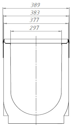 Чертежный вид Gidrolica Light DN300 H480