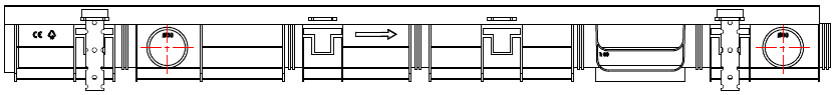 Чертеж лотка ЛВП DN100 H94 E600 комплект