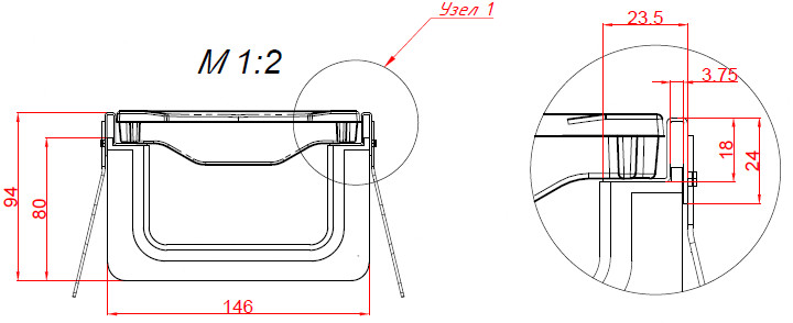 Узел лотка ЛВП DN100 H94 E600 комплект