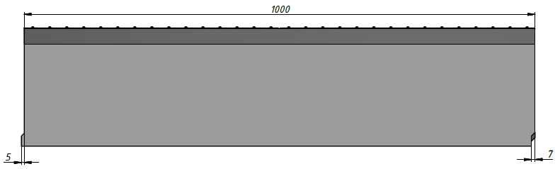 Бетонный водоотводный лоток SUPER DN100 H210 E600, вид спереди SUPER DN100 H210 E600, вид спереди