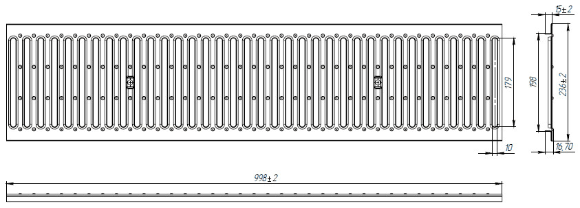 Решетка Basic РВ-20.24.100 нержавеющая сталь 2590 Решетка Basic DN200- нержавейка штампованная, кл. А15
