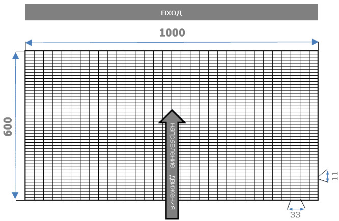 Вектор движения по решетке 600х1000