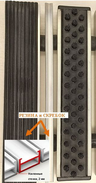Комплект решетки Strong Резина/Скребок