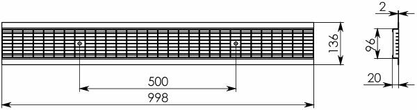 Чертеж сварной решетки DN100