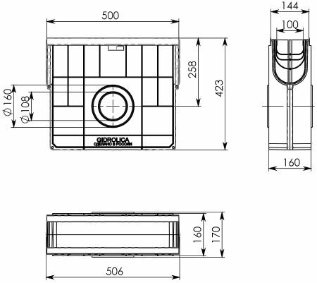 Пескоуловитель пластиковый Gidrolica Standart Plus ПУ-10.16.42