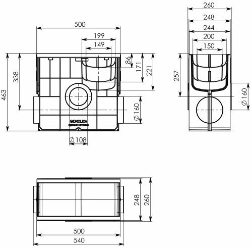 Пескоуловитель пластиковый Gidrolica Standart Plus ПУ-20.24,6.46