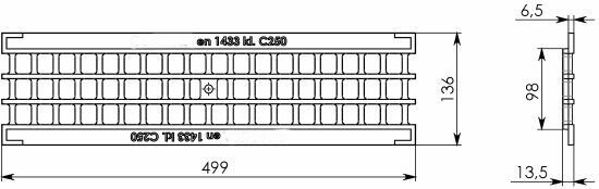 Решетка водоприемная Basic РВ-10.14.50 ячеистая чугунная ВЧ, кл.С 20403