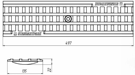 Решетка водоприемная PolyMax Basic РВ-10.14.50 пластиковая ячеистая 20801