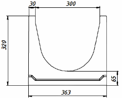 Бетонный коробчатый лоток СО 300мм, сенка 30мм