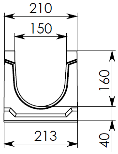 Бетонный коробчатый лоток СО 150мм, сенка 30мм