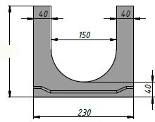 Бетонный лоток Standart DN150