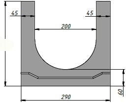 Бетонный лоток Standart DN200